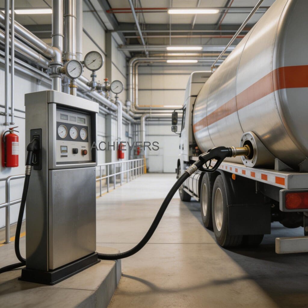 Diesel Dispenser installed and operating at an Indian industrial facility showing correct setup