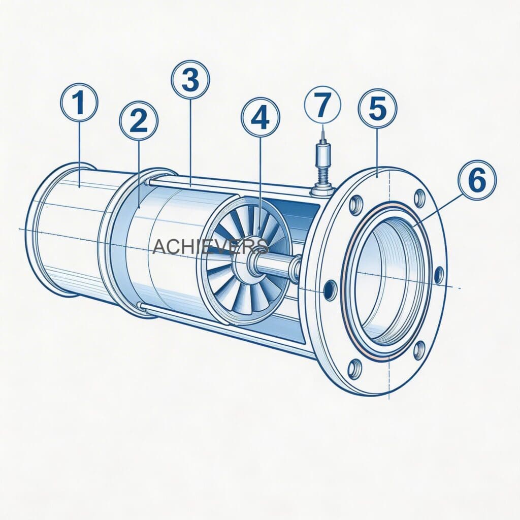 Schematic or cross-section of Diesel Dispenser showing internal flow path, bypass valve position, and oval gear measurement chamber