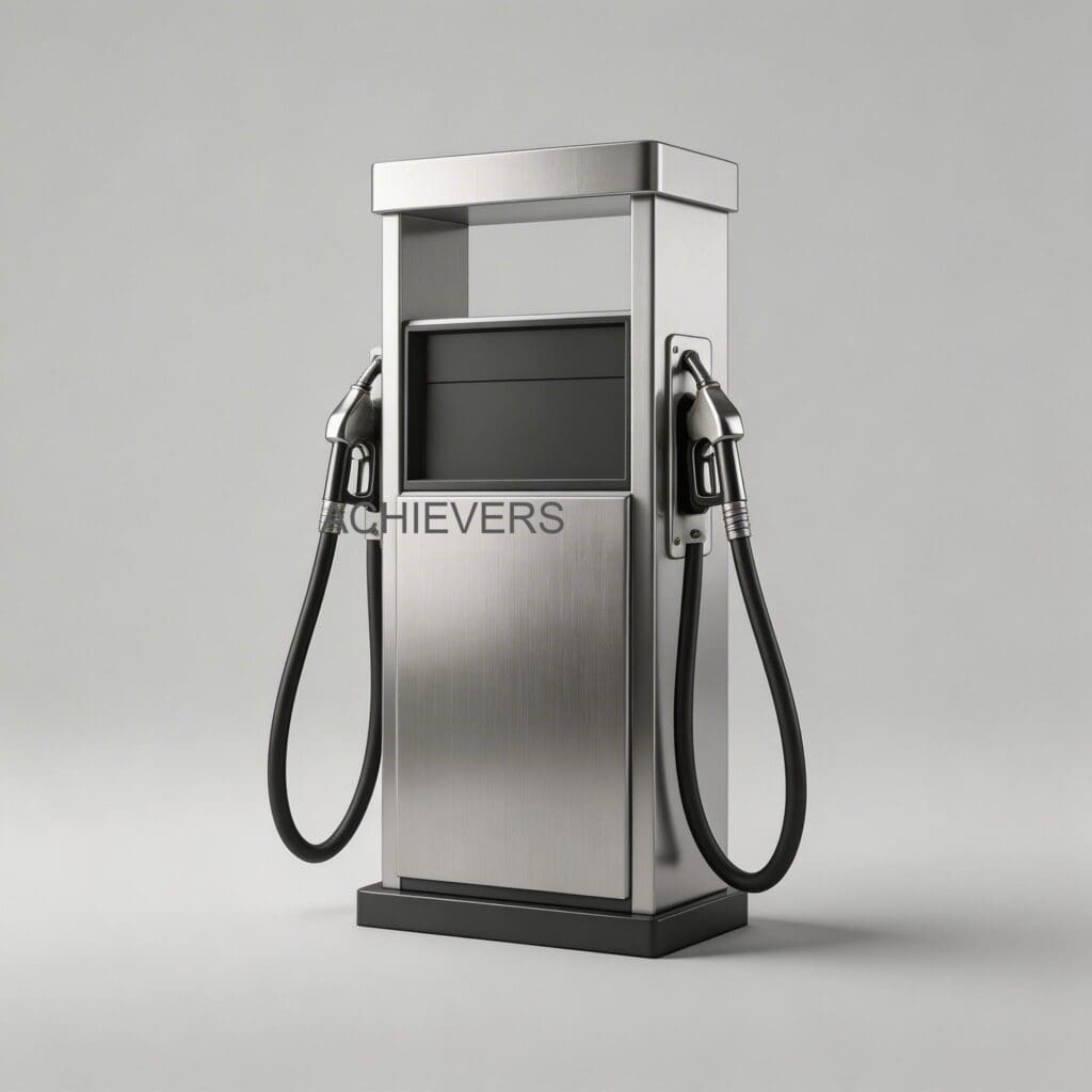 Fuel Dispenser showing complete installation including all accessories and control components