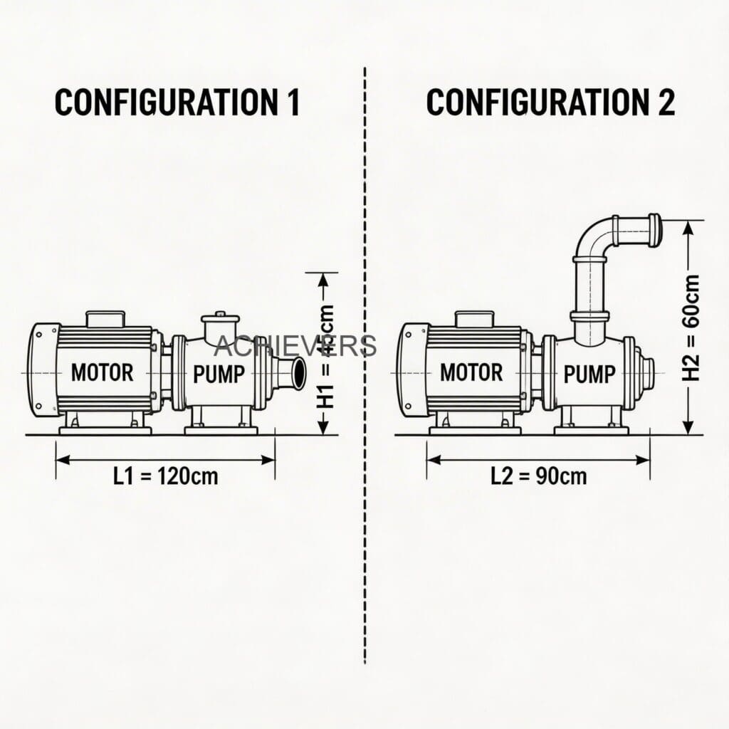 Technical comparison diagram highlighting pressure and flow rate differences between 1-inch, 1.5-inch, and 2-inch meters