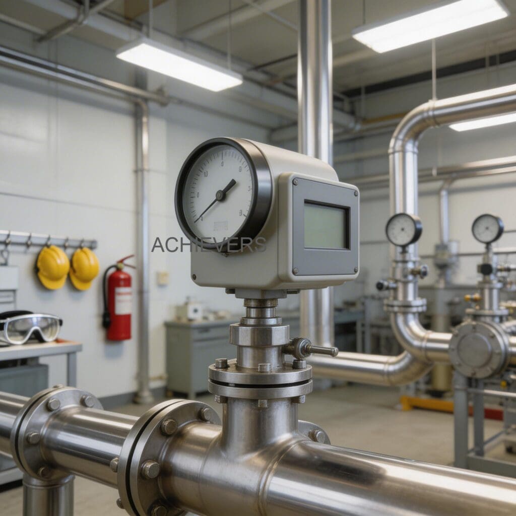 2-inch flow meter installed in a heavy-duty mining diesel dispensing terminal