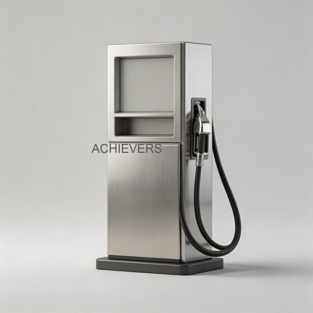 Compact horizontal Fuel Dispenser unit showing integrated rotary gear pump, backlit digital display, and robust inlet strainer for remote industrial operations