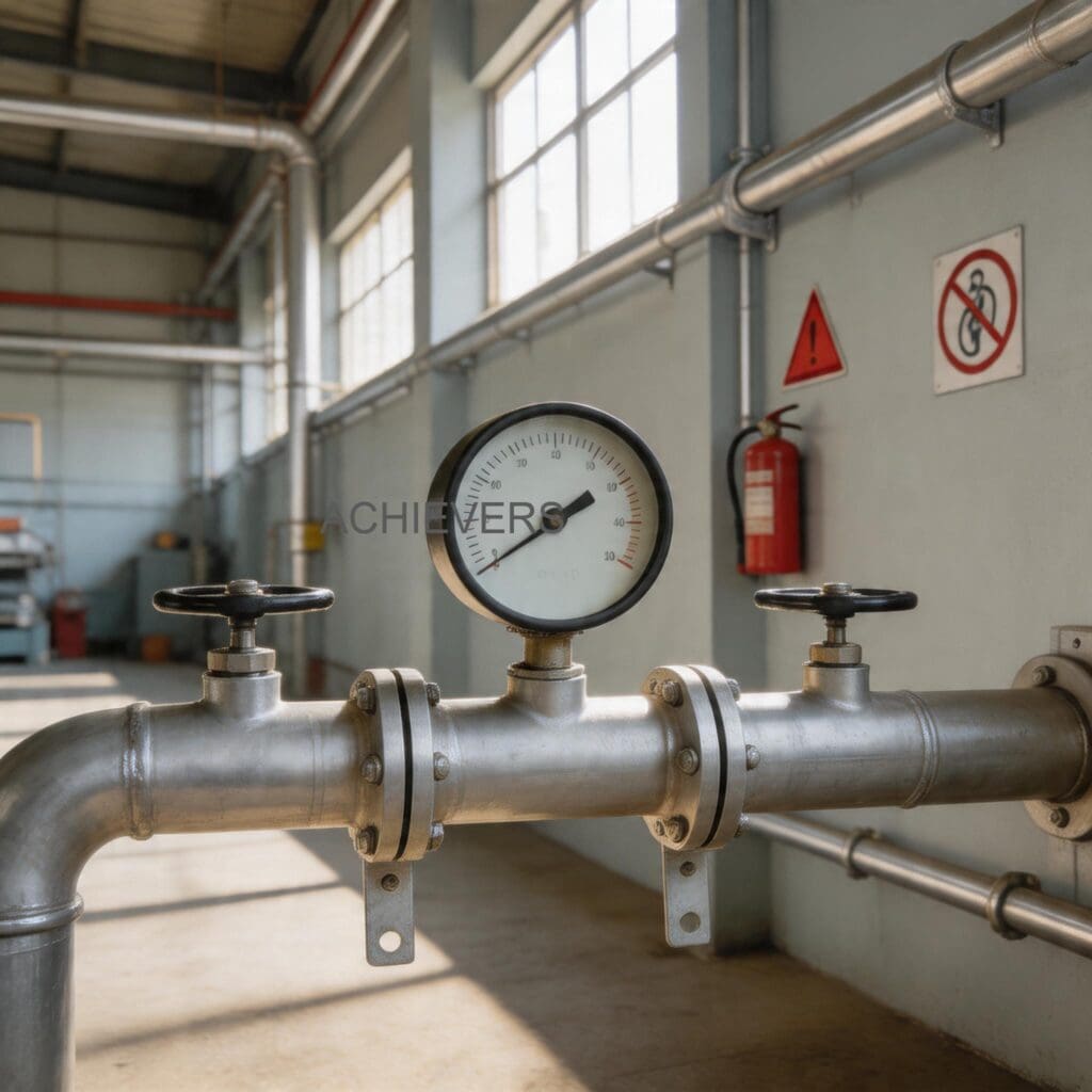 LI-111 series digital flow meter installed on a 2-inch industrial diesel transfer line at an Indian power generation plant showing upstream strainer and isolation valves