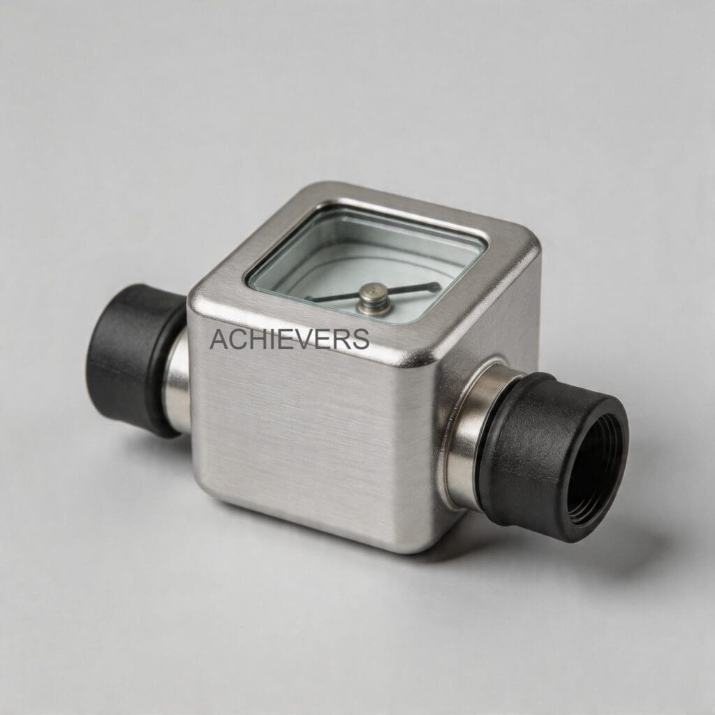 Digital positive displacement Fuel Flow Meter showing robust aluminum housing, digital totalizer, and inlet/outlet flanges for industrial diesel lines