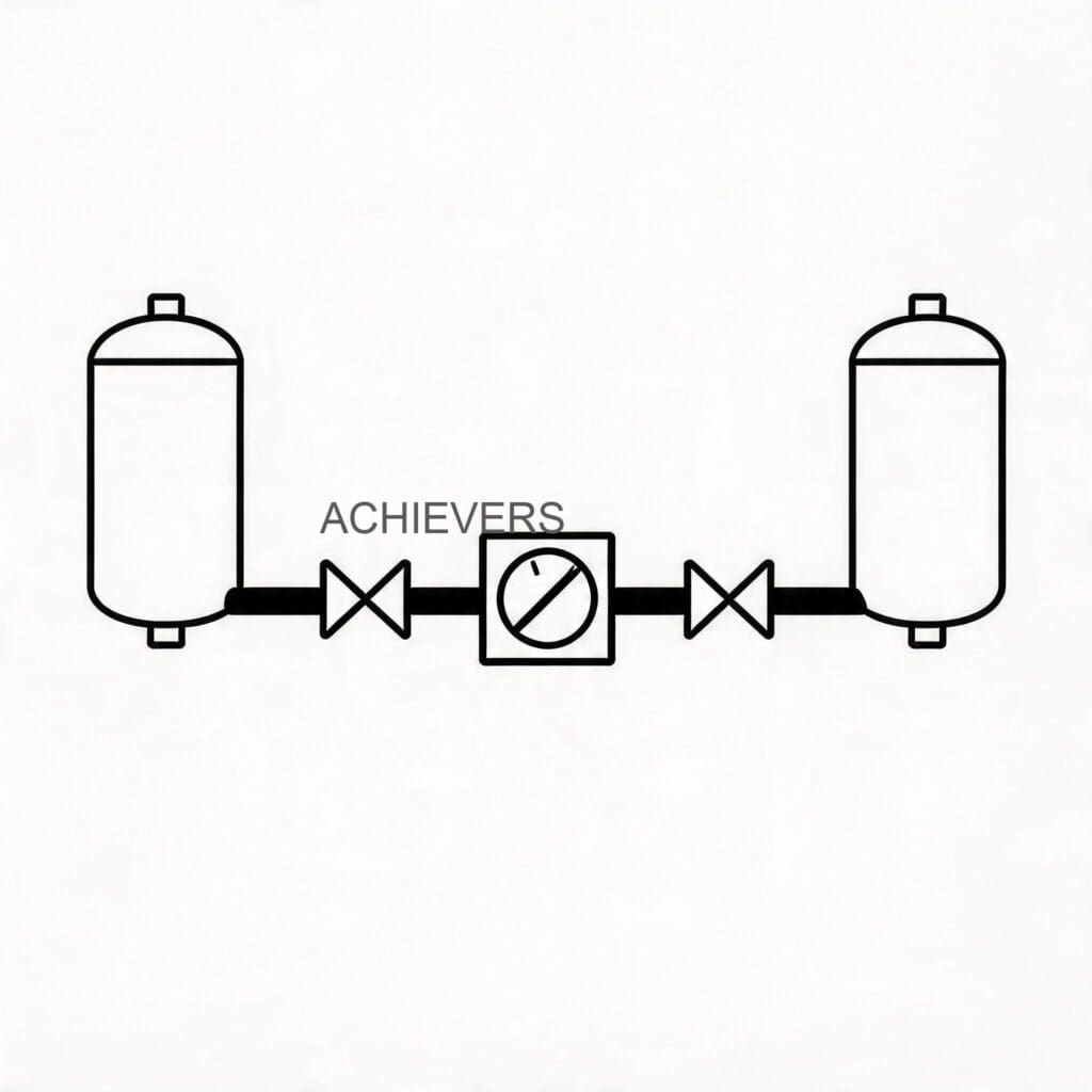 Piping and instrumentation diagram showing an Oil Flow Meter integrated into a boiler fuel conditioning and burner feed circuit