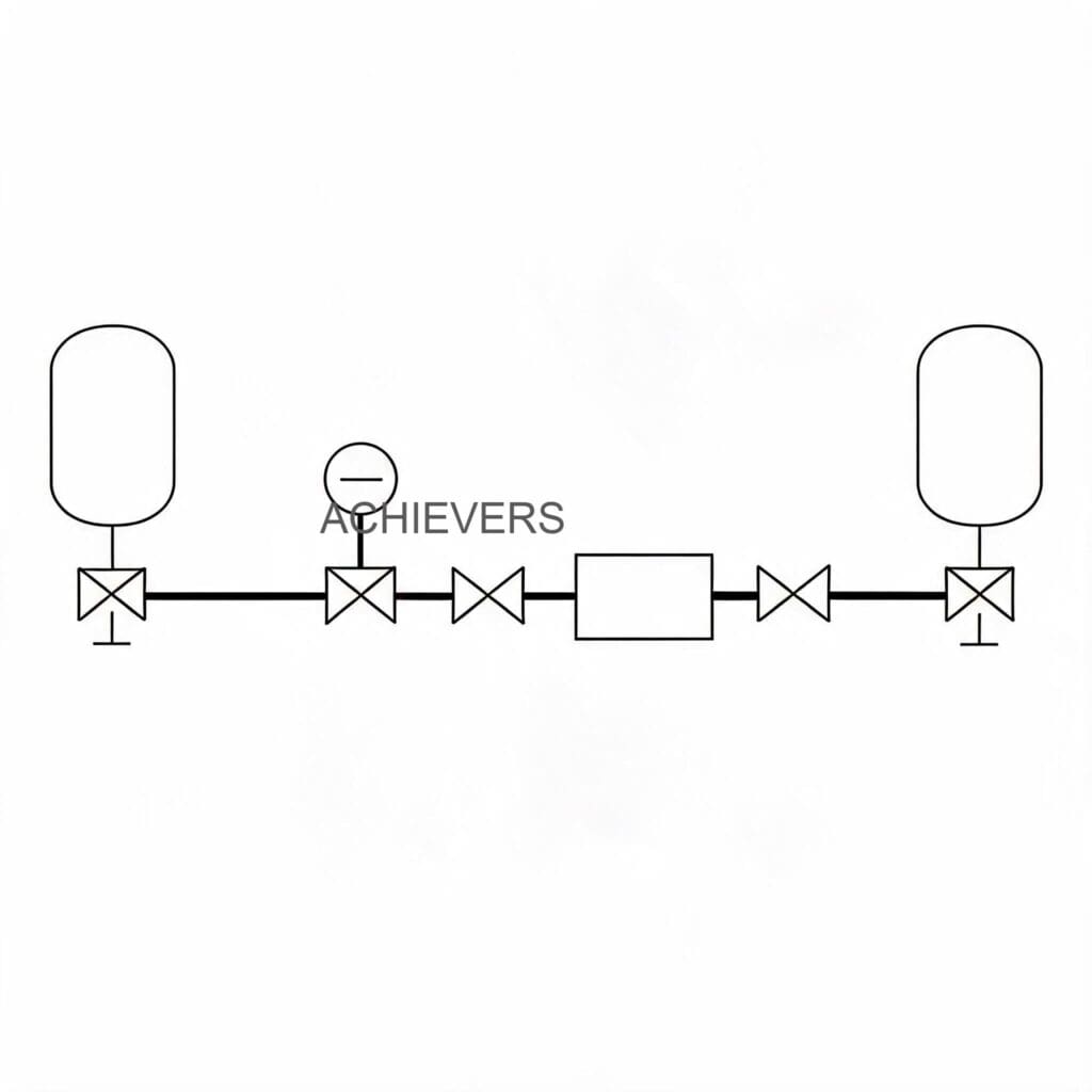 Technical cross-section diagram of the positive displacement Fuel Flow Meter showing internal gear mechanism and flow path
