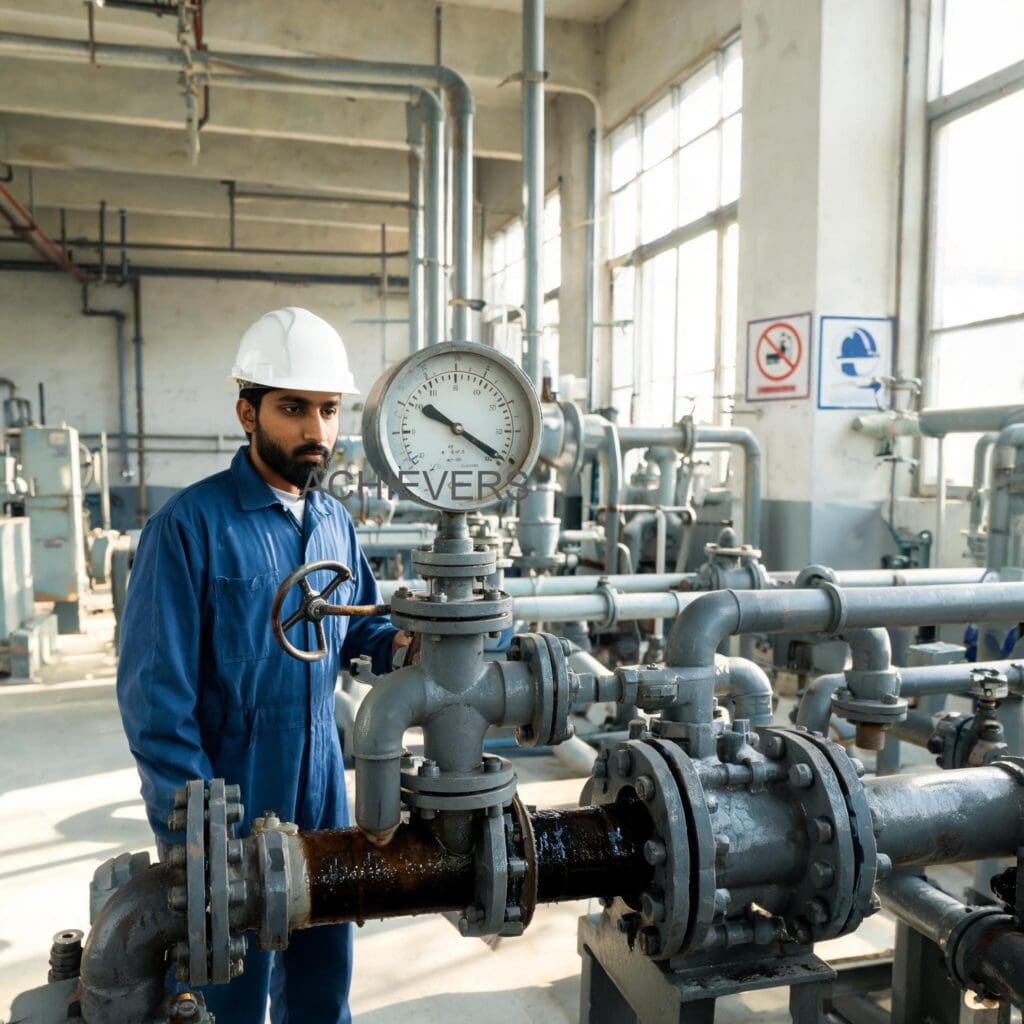 Digital display unit installed on a heavy fuel oil boiler feed line in an Indian manufacturing plant
